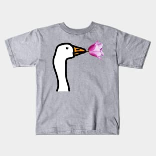 Gaming Goose Steals Flower for Game Kids T-Shirt